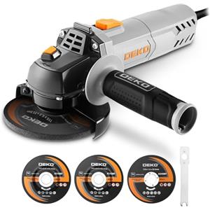 DEKOPRO Smerigliatrice Angolare: DEKOPRO 115mm 750W Smerigliatrice angolare elettricacon cavo, 2 lame abrasive, 1 disco, moletta elettrica 12000 giri al minuto - per smerigliare grande, lucidare e levigare