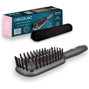 Cecotec Spazzola lisciante da viaggio InstantCare 400 Travel Brush, Rivestimento in ceramica, Temperatura massima 190º, Liscia senza togliere volume, Cavo 360º, Indicatori LED