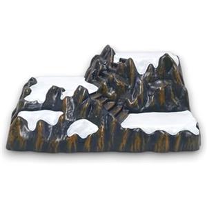 Generico Base Starter Bianca Innevata in Plastica per Villaggi Natalizi per Giostrine Montagna Stand per Scenari Presepe Nordico 31x18x14 cm (Innevata)