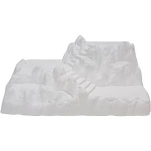 Generico Base Starter Bianca Innevata in Plastica per Villaggi Natalizi per Giostrine Montagna Stand per Scenari Presepe Nordico 31x18x14 cm (Bianca)