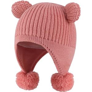 KAKU NANU Cappello Unsex Invernale Bimbo Berretto Bambina con PON PON 6 Mesi-4 Anni Cappello Neonato Termico Fleece Scalda Orecchie Colore Multiplo
