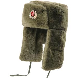 HUAJINGKEJI Cappello Lenin stile sovietico con paraorecchie, berretto invernale per il freddo, antivento, pellicce artificiali, attività all'aperto, sovietico, per uomini e donne, Verde militare, Taglia unica