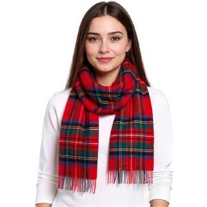 Hamilton Kilts Sciarpa in lana d'agnello 100% sciarpa scozzese Clan Tartan, lussuoso scialle invernale a stola con nappe
