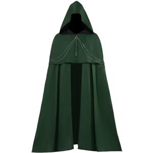 Zanisouta Mantello medievale burkhard caftano con cappuccio cappotto mago costume abbigliamento LARP vichingo halloween robe rinascimentale tunica vintage clubwear festa a tema camicia, O verde, XXXL