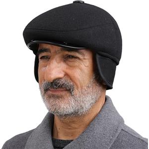 AIDIER Berretto piatto invernale da uomo con paraorecchie spesso caldo Newsboy cappello berretto berretto antivento in lana Ivy Caps inverno classico berretto da guida cappello da caccia cappelli piatti a