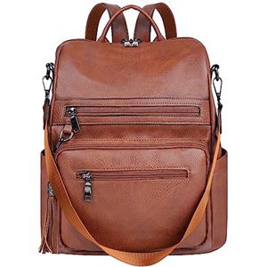 ECOTISH Zaino Donna in Cuoio Morbido Daypack Scuola Casual 2 in 1 come Zaino e Tracolla,Borsa e Zaino a Spalla in Moda da Donna per Scuola, Shopping, Universita, Liceo e Viaggio