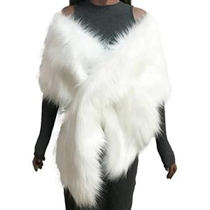 Generico Coprispalle di Pelliccia Donna Sintetica Invernale Stile Avvolgente o Incrociato Copri Spalle Donna Elegante Cerimonia Stola Caldo Eleganti