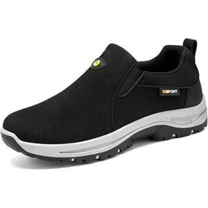 lozssnigzi Scarpe Uomo Senza Lacci Pianta Larga Loafer e Mocassini Scarpe da Camminata Escursionismo Trekking Antiscivolo Casual in pelle Slip-on Sneakers