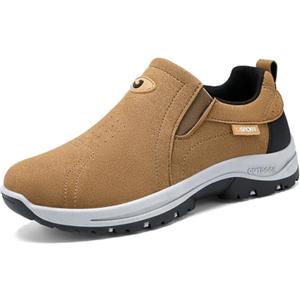lozssnigzi Scarpe Uomo Senza Lacci Pianta Larga Loafer e Mocassini Scarpe da Camminata Escursionismo Trekking Antiscivolo Casual in pelle Slip-on Sneakers