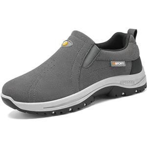 lozssnigzi Scarpe Uomo Senza Lacci Pianta Larga Loafer e Mocassini Scarpe da Camminata Escursionismo Trekking Antiscivolo Casual in pelle Slip-on Sneakers