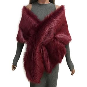 Generico Coprispalle di Pelliccia Donna Sintetica Invernale Stile Avvolgente o Incrociato Copri Spalle Donna Elegante Cerimonia Stola Caldo Eleganti