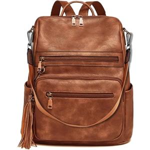 ECOTISH Zaino Donna in Cuoio Morbido Daypack Scuola Casual 2 in 1 come Zaino e Tracolla,Borsa e Zaino a Spalla in Moda da Donna per Scuola, Shopping, Universita, Liceo e Viaggio