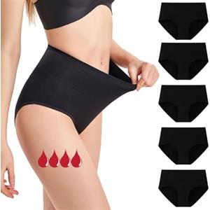 Anntry Mutande Assorbenti Mestruali =3-4 tamponi - Lavabile Riutilizzabile - Cotone - Periodico - Slip per Ciclo Mestruale - Mestruazioni - Donna Intimo Periodo mestruale