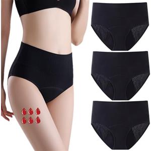 ZVZK Mutande Mestruali Donna 40ML Assorbenti Vita Alta Slip Cotone Ciclo Mestruale Intimo Slip Ciclo (XS)