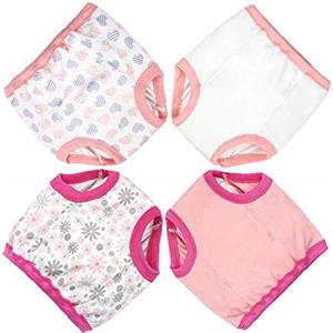 FLYISH DIRECT Confezione da 4 Mutandine di Apprendimento - Pantaloni da Addestramento per Neonati in Cotone Mutandine di Apprendimento per Bambini
