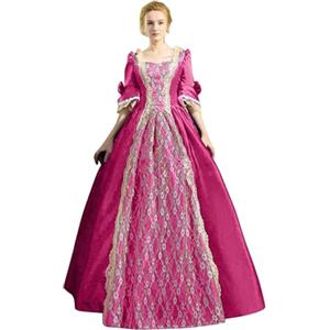 NaLatia Abito Principessa Donna Barocco Rococò Costume da Dama Dell'800 Abito Vittoriano Manica Tromba Palazzo Vestito Gotico Pizzo Vintage Costume Carnevale Cosplay Vesiti Festa