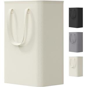 Lifewit Cesta Portabiancheria Salvaspazio, Porta Biancheria Sporca per Bagno Pieghevole, Cesta Panni Sporchi Sottile con Manici, Laundry Basket per Camera da Letto, Lavanderia, 50L, Bianco