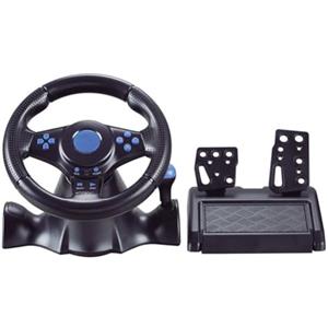 Eawfgtuw Volante universale da gioco per interruttore per Xbox 360 per PS4 PS3 PS2 PC controller da corsa USB con motore a vibrazione, impugnatura comoda, materiale ABS, nero, 27 x 25,5 x 28,5 cm (3