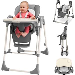 LIONELO Laurice Seggiolone Pappa e Altalena 2 in 1 da 6 a 36 Mesi | 5 Livelli di Altezza, Funzione Dondolo, Ninne Nanne, Regolabile e Pieghevole, Cinture a 5 Punti, Facile da Trasportare