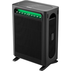 KNKA Purificatore d'aria Air Purifier, Doppio Filtro HEPA, CADR 400m³/h, 120m², Rimuove 99,97% Pollini, Peli & Odori, Modalità Auto/Notte, Per Fumatori e Animali, APH4000, Nero