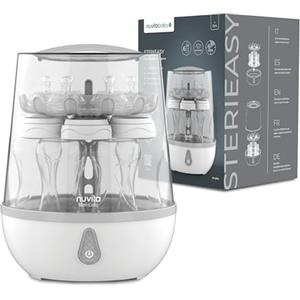 Nuvita STERIEASY 1083 - Sterilizzatore Biberon Elettrico a Vapore - Fino a 6 biberon in soli 6min - Piastra Riscaldante Acciaio Inox Facile da Pulire- Senza BPA - Design italiano
