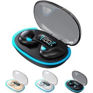 BOSONS Cuffie Bluetooth a conduzione ossea, auricolari wireless invisibili, cuffie leggere con modalità sleep, auricolari indolori per chi dorme di lato (nero)