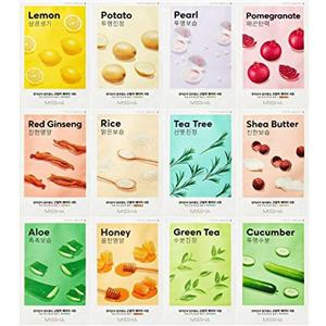 MISSHA - Set di 12 maschere per il viso ogni tipo di pelle, Water Type, Cream Type e Ampoule Type