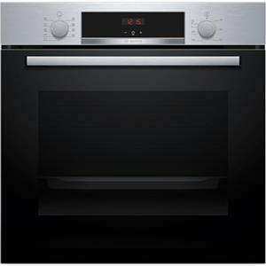 Bosch HBA514BS3 Serie 4 - Forno da incasso 60 x 60 cm, controllo display LED, aiuto per la pulizia idrolitica, aria calda 3D per una cottura uniforme su 3 livelli, riscaldamento rapido, acciaio inox