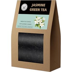 HANFANGLING Tè Verde al Gelsomino,Naturale in Foglie Sfuse,Favorisce Il Metabolismo,Allevia L'ansia E Lo Stress,Regola Gli Zuccheri Nel Sangue,Rinfresca La Mente,Rinfresca L'alito,Tè Regalo
