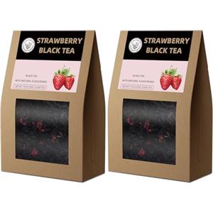 HANFANGLING Tè Nero alla Fragola, 2 Pezzi, Foglie naturali sfuse, Tè nero, Tè cinese, Unisce il Sapore Fruttato Della Fragola on L'aroma Del Tè Nero
