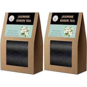 HANFANGLING Tè verde al gelsomino, 2 confezioni, Senza additivi, Tè cinese