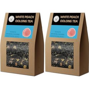 HANFANGLING Tè Oolong Alla Pesca Bianca, 2 Pezzi, Tè Alla Pesca e Tè Blu, Miscela dal Sapore Dolce e Aromatico Rinfrescante, Aroma fruttato, Rinfrescante, Tè pomeridiano,Amanti del tè