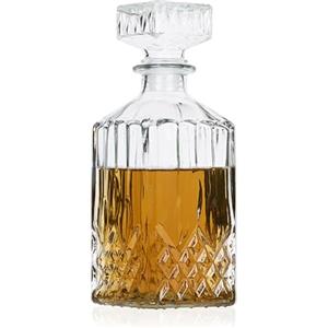 Alpina Decanter Classico in Vetro per Whisky, Cognac, liquori - Decanter per Whisky - Bottiglia per Whisky - Circa 800 ml