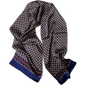 UK_Stone Foulard da uomo, in 100% seta, sciarpa vintage, con motivo