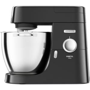 Kenwood Chef XL Pro - Planetaria Professionale con Ciotola XL in Acciaio Inox, Impastatrice Planetaria per Pane e Pizza, Frusta K, Frusta a Filo, Gancio Impastatore, Nera (KVL87.003BK)