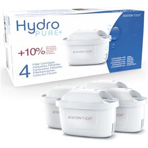 Boston Tech Filtri Acqua HydroPure® | Compatibili Brita Maxtra, Maxtra+ e Marella | Rimuovono PFAS, PFOA, PFOS, cloro, calcare e metalli | Certificato TÜV SÜD | 6 unità (A) 4 FILTRI PER L'ACQUA)