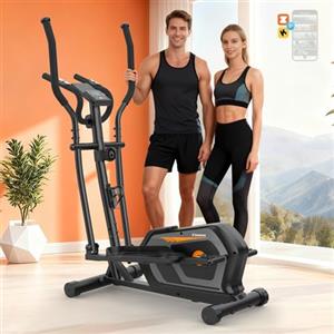 Neezee Ellittiche, Macchina Ellittica Magnetica con 16 livelli di Resistenza,display LCD,Portaborraccia, Pedali antiscivolo, Capacità di peso fino a 130KG,Cyclette Ellittica da Casa