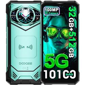 DOOGEE S200 X 5G Cellulari, 32GB + 512GB (2TB), 10100mAh/33W, Rugged 5G Smartphone, 100MP + 20MP (Vision Nocturne) + 20MP Telefono, 6,72 pollici FHD+ 120Hz + 1.32" AMOLED Smartphones Verde