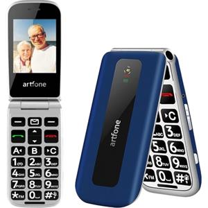 artfone F20 Telefono Cellulare per Anziani丨GSM Flip Telefoni Cellulari con Tasti Grandi丨2.4" Display丨Funzione SOS丨Volume Alto丨Doppia SIM丨Batteria da 1300 mAh丨Funzione di orario丨Torcia丨Radio - Blu