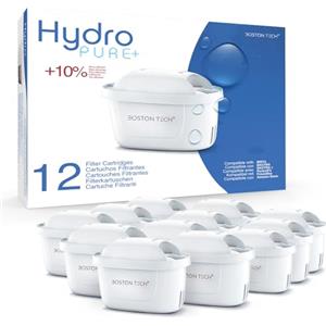 Boston Tech Filtri Acqua HydroPure® | Compatibili Brita Maxtra, Maxtra+ e Marella | Rimuovono PFAS, PFOA, PFOS, cloro, calcare e metalli | Certificato TÜV SÜD | 6 unità (C) 12 FILTRI PER L'ACQUA)