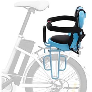 ZMGuythrd Seggiolino Bambino Bicicletta Posteriore, Porta Bambino Universale Telaio Acciaio Schienale Pelle Schiuma Spessa, Guardaroba U Pedali Cintura 4 Punti, 6 Mese-6 Anni per MTB Strada Pieghevole
