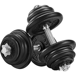 SONGMICS Set di Manubri Regolabili in Ferro, 50 kg, per Uomini e Donne, Allenamento Esercizio Fitness Sollevamento Pesi in Palestra a Casa, Nero SYL50BS