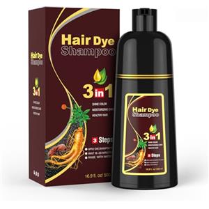 MEIDU Hair Dye Shampoo per capelli grigi, Black Hair Dye, per uomini e donne, 500 ml (marrone scuro)