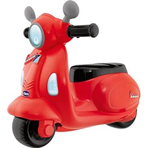 Chicco Vespa per Bambini Primavera Rossa, Moto Giocattolo Cavalcabile con Pannello Elettronico, Luci e Suoni, Ruote di Supporto Rimuovibili, Max 25 Kg - Giochi per Bambini 1-3 Anni