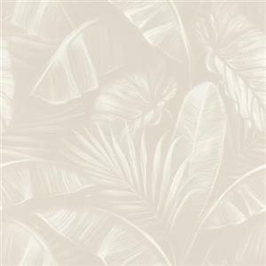 Rasch home style 286595 - Carta da parati in carta beige con grandi foglie di palma in bianco, 10,05 m x 0,53 m