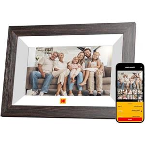 KODAK Cornice Digitale WiFi Cornice Foto Digitale, 7 Pollici HD IPS Touchscreen, Legno Cornici Elettronica con 32GB di Memoria, Portafoto Digitale Condivisione di Foto/Video via APP o Cavo di USB C