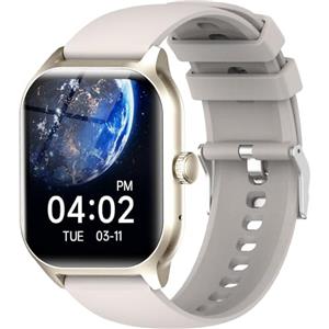 LAOYABB Smartwatch Uomo Donna con Chiamate Bluetooth, Orologio Fitness 2.01" con Contapassi, Cardiofrequenzimetro, Monitor Sonno, IP68 Smart Watch per Android iOS (Bianco)
