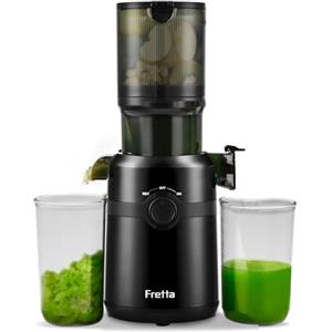 Fretta Estrattore di succo,apertura 108MM e capacità di 1L estrattore frutta e verdura,estrattore a freddo di facile da pulire,senza BPA