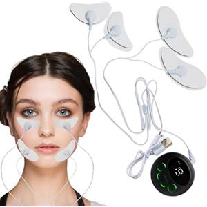 Generico Massaggiatore Facciale Elettrico | Stimolatore Dei Muscoli Facciali Con Pad Massaggiatore EMS - A Corrente Elettrica V Esercitatore Dimagrante Viso EMS Macchina Il Lifting Del Viso P