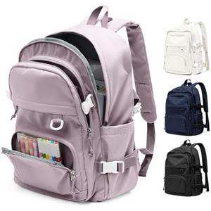 pectodox Zaino Scuola Superiore Media Ragazzo, Zaino Impermeabile Multitasche Donna Università, Zainetto Uomo Porta PC 14 Pollici Leggero, Zaini da viaggio Backpack,Viola